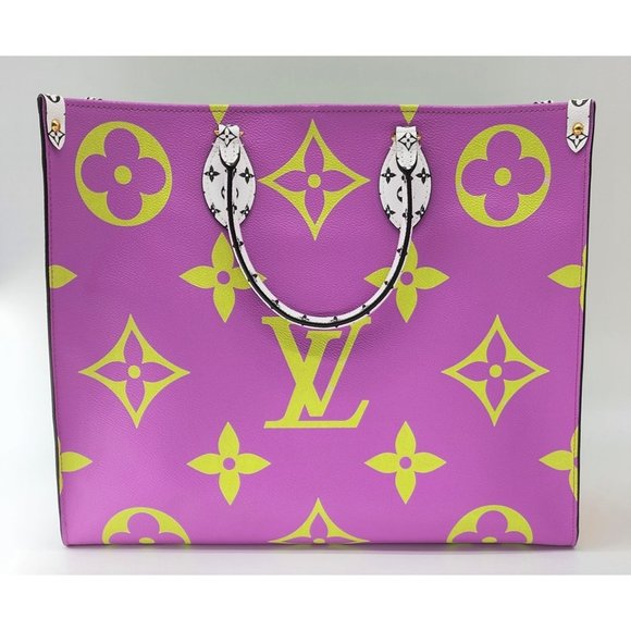 Louis Vuitton Onthego GM Giant Flower Limited Edition Purple Vert Monogram Tote - Picture 8 of 12